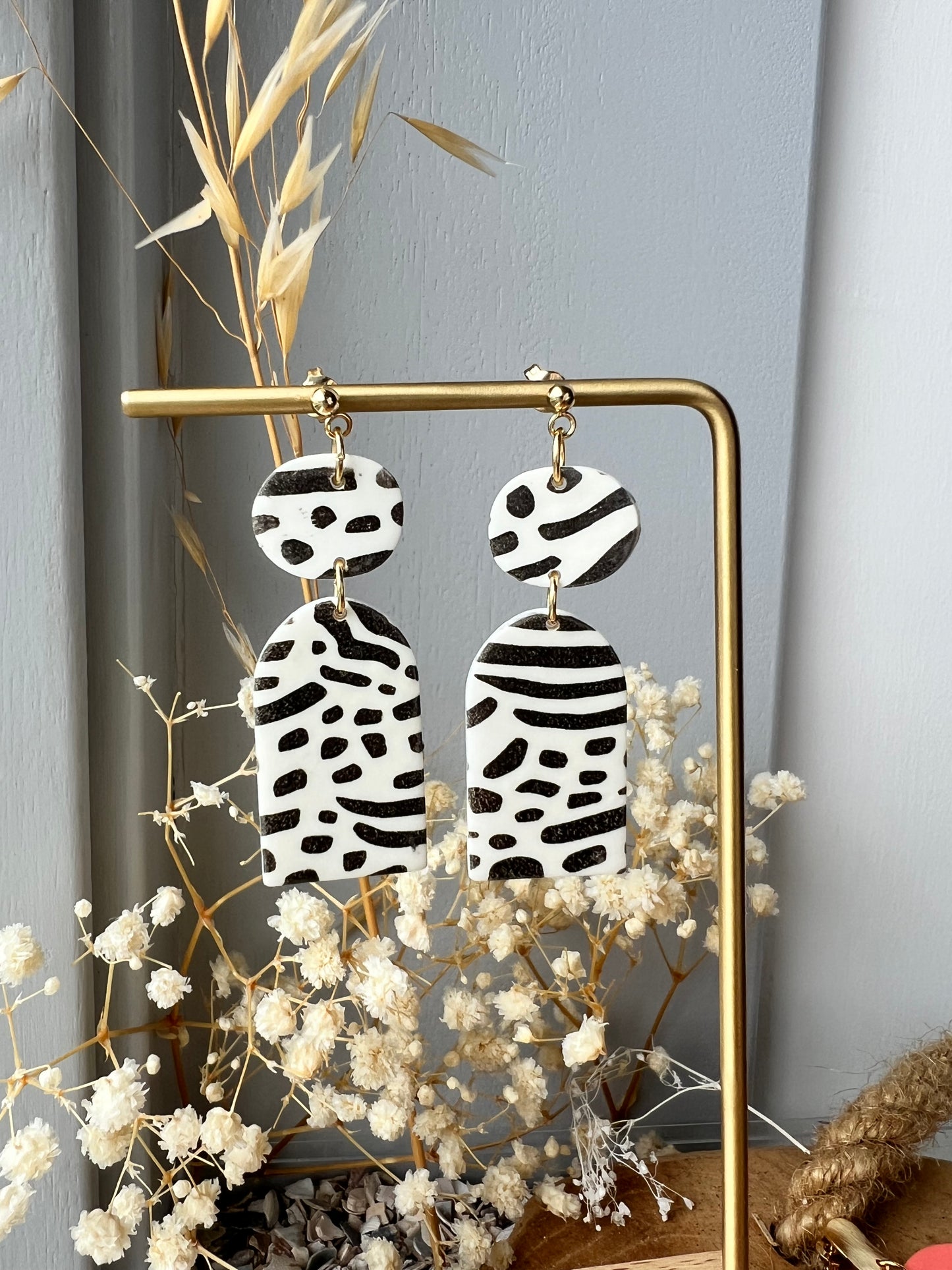 Zebra oorbellen - boog