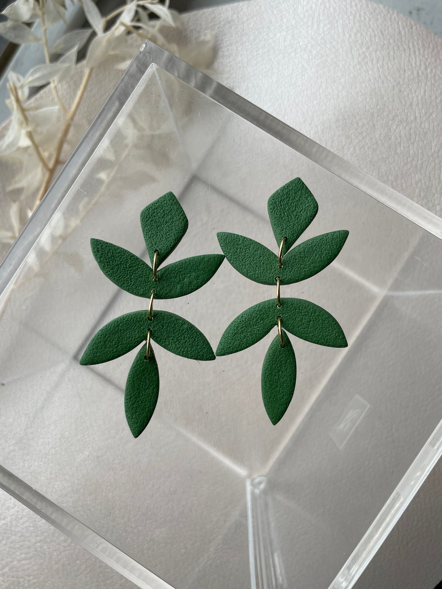 Chiara blad oorbellen - groen