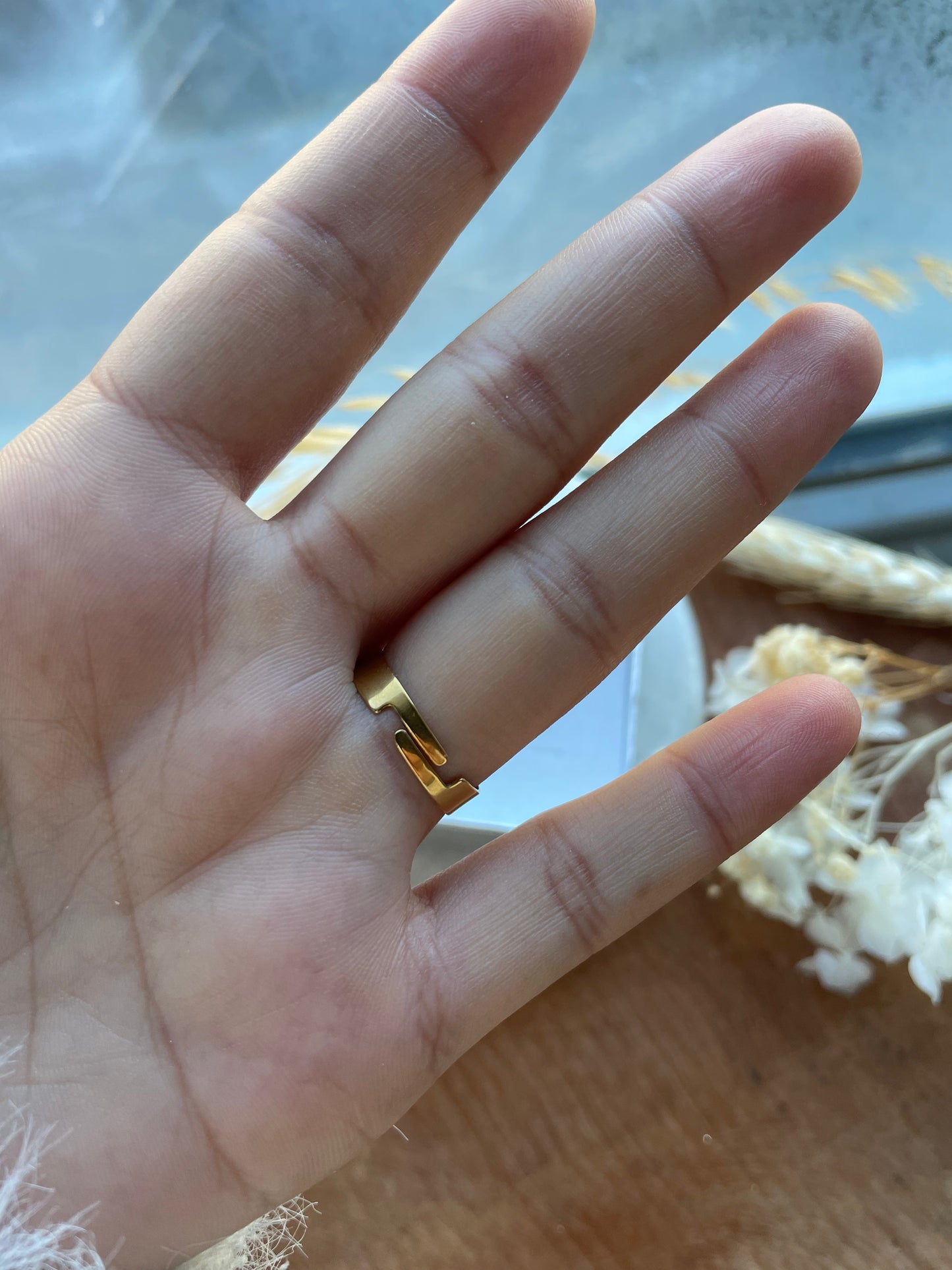 Multicolor Beige Cabochon Ring