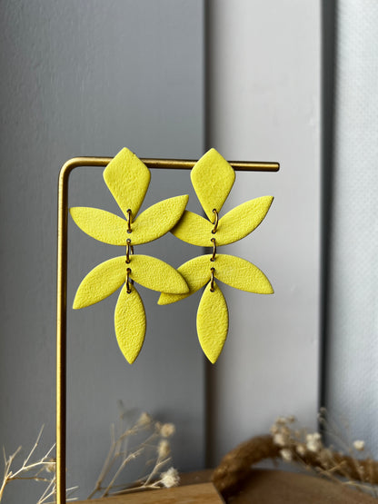 Chiara blad oorbellen - lime groen