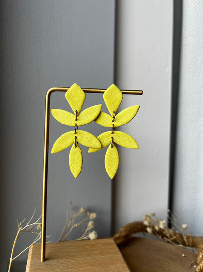 Chiara blad oorbellen - lime groen