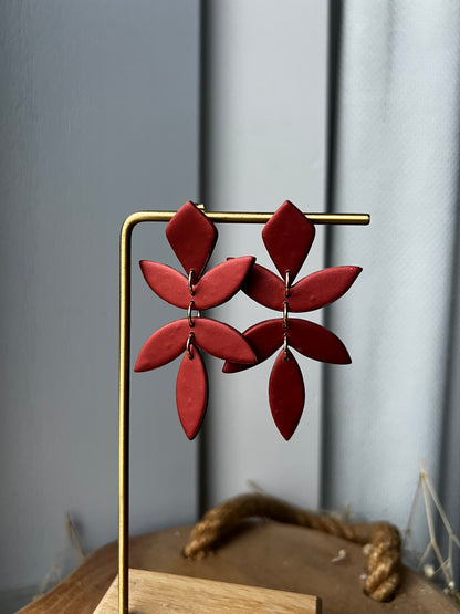 Chiara blad oorbellen - metallic copper