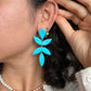Chiara blad oorbellen - blauw