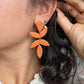 Chiara blad oorbellen - oranje