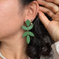 Chiara blad oorbellen - groen
