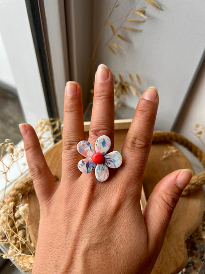 Roze Bloemen Ring
