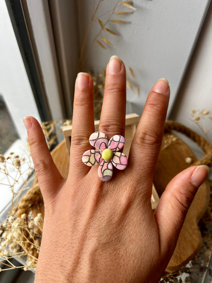 Gele Bloemen Ring